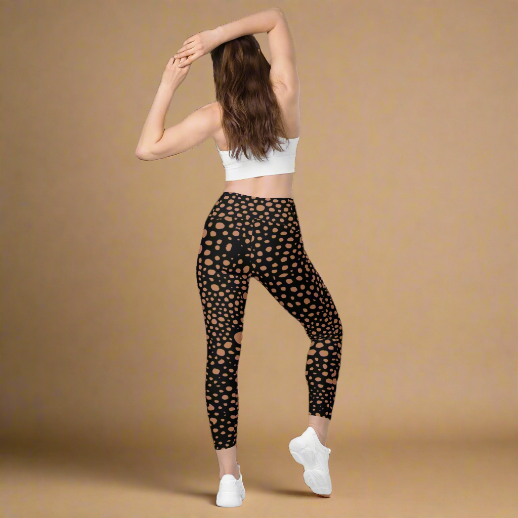 Crossover leggings with pockets Midnight Pink