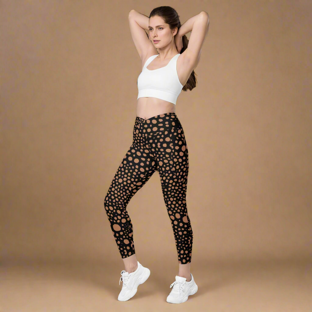 Crossover leggings with pockets Midnight Pink