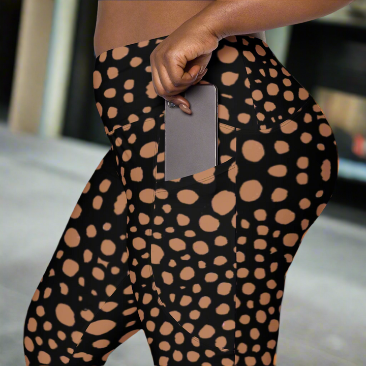 Crossover leggings with pockets Midnight Pink