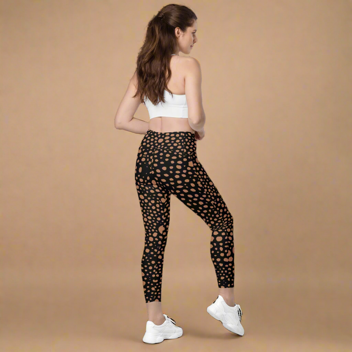 Crossover leggings with pockets Midnight Pink