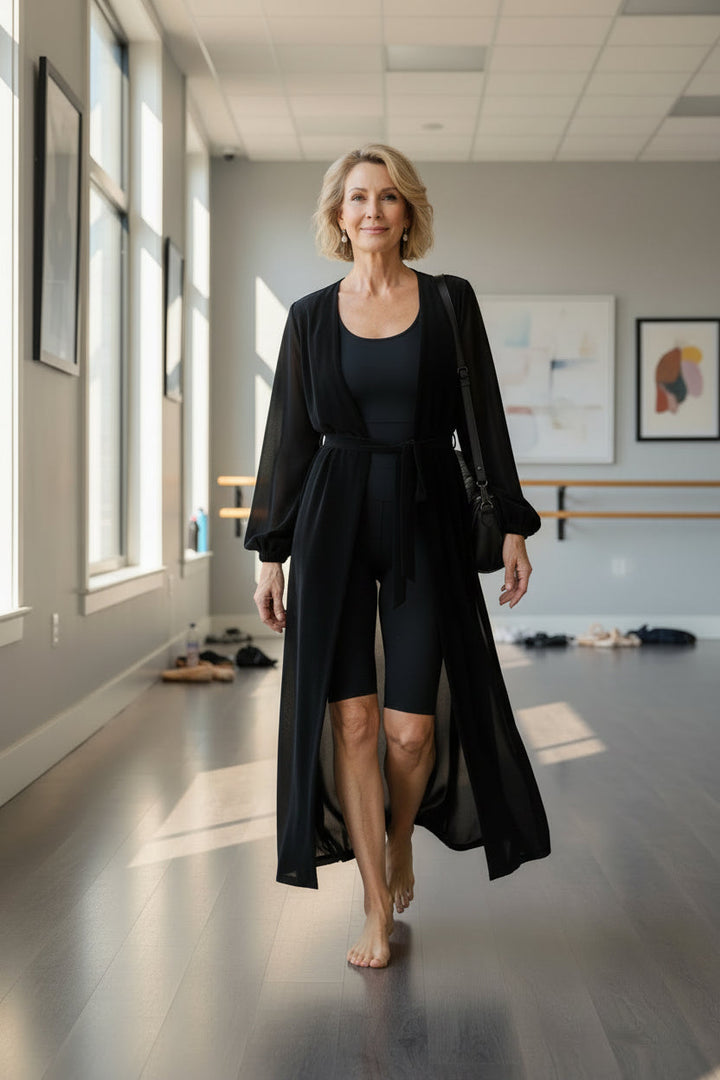 Lace-up Chiffon Robe