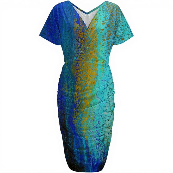 V-neck pleated dress Abyss - Limited to 20 dresses
