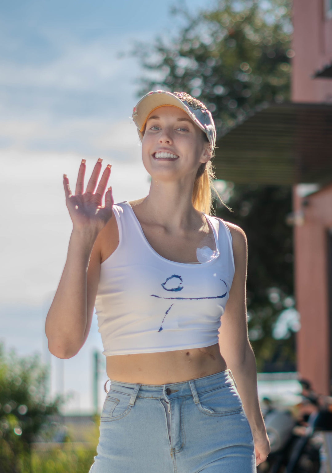 Crop Top White by Art Infinitum
