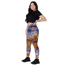Load image into Gallery viewer, Crossover leggings with pockets Winter Inferno
