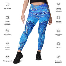 Load image into Gallery viewer, Crossover leggings with pockets BlueX

