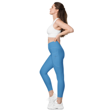 Load image into Gallery viewer, Crossover leggings with pockets Blue Infinitum
