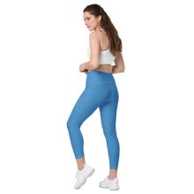 Load image into Gallery viewer, Crossover leggings with pockets Blue Infinitum
