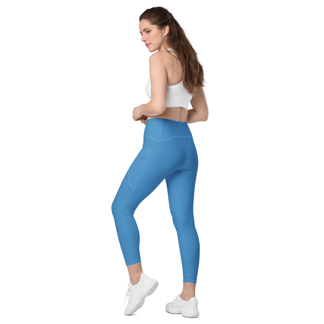 Crossover leggings with pockets Blue Infinitum