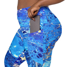 Load image into Gallery viewer, Crossover leggings with pockets BlueX
