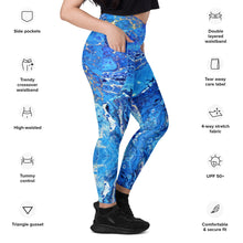 Load image into Gallery viewer, Crossover leggings with pockets BlueX
