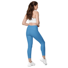 Load image into Gallery viewer, Crossover leggings with pockets Blue Infinitum
