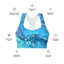 Load image into Gallery viewer, Longline Sports bra BlueX
