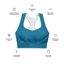 Load image into Gallery viewer, Longline Sports bra Cerulean
